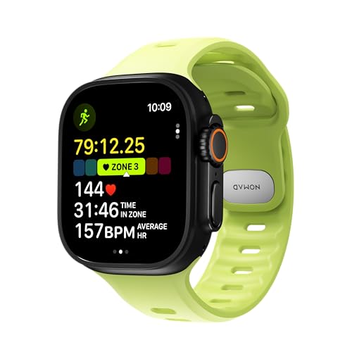 NOMAD Tempo Slim Bracelet de sport étanche pour Apple Watch 49 mm, citron vert, 49 mm, Moderne