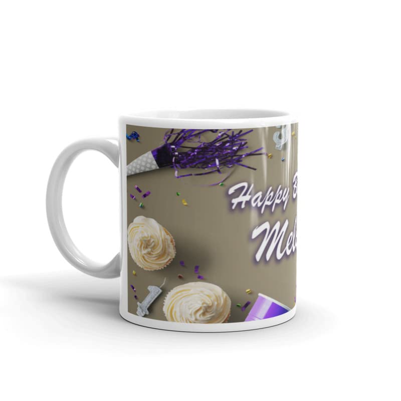 RISH Coffee Tea Mug Ceramic 350 ml | Melvin Name Design Printed Cups