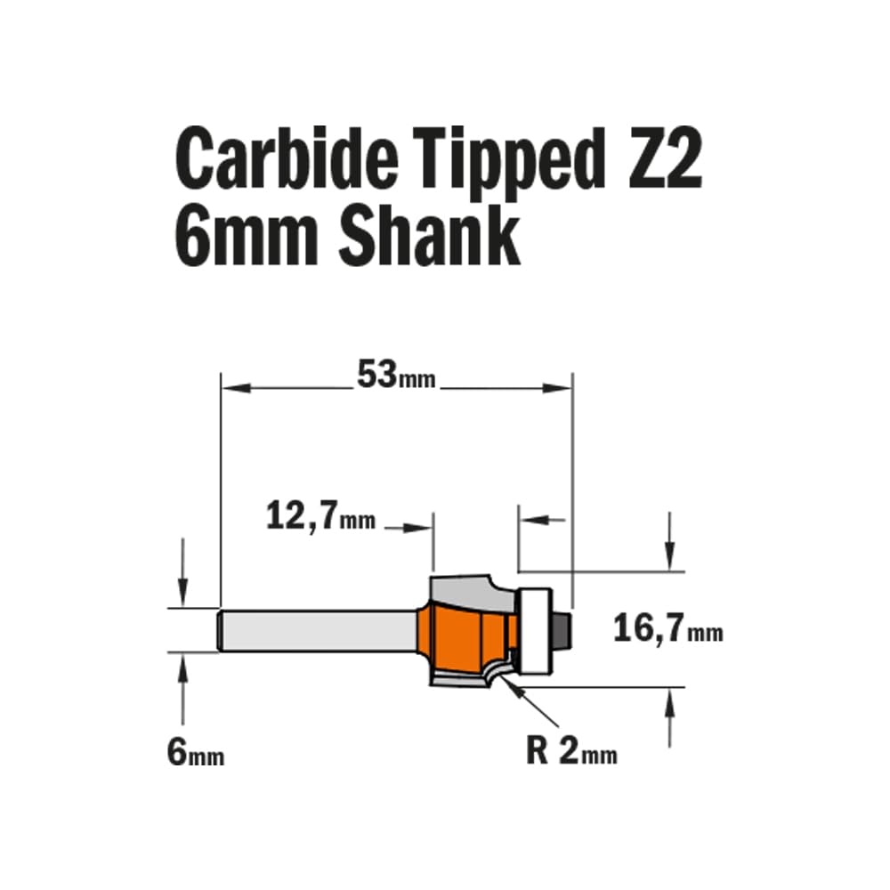 CMT Orange Tools 738,167,11 Concave avec fraise tourner. hm-s 6 12,7 2 d i r 16,7 Cranberry