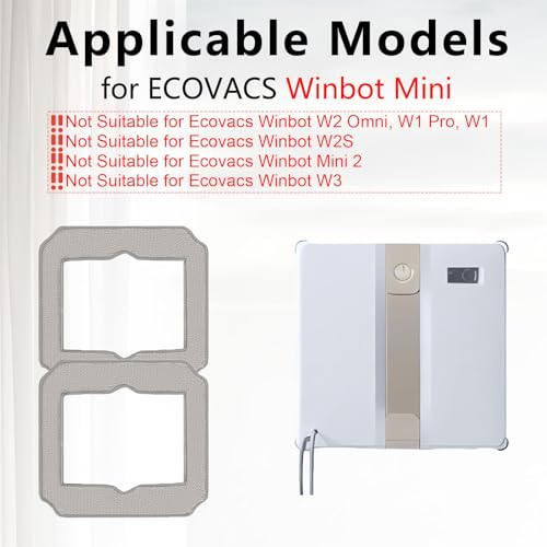 Image of Cleaning Rag for ECOVACS Winbot Mini Window Vacuum Cleaner Robot, Washable and Reusable Winbot Mini Mop Pad Accessories, 12 Pcs Mop Cloth Replacement, No. W-CC02-0012
