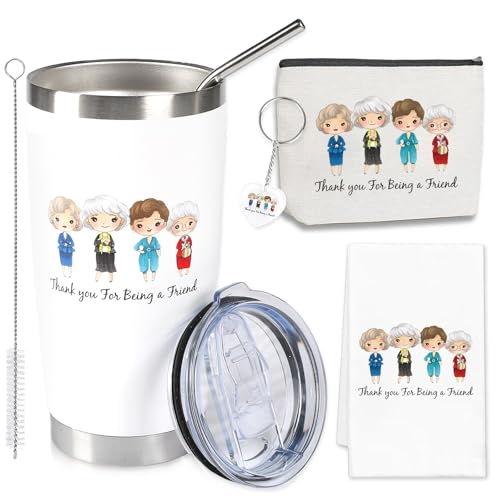 Ouvibor Thank You for Being A Friend Gift Set Golden Friend Gifts for Women Friendship Gift Mug...