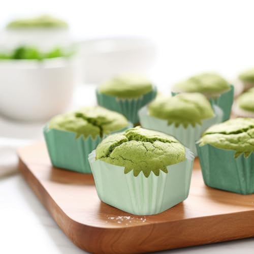 Mini caissettes carrées vertes pour cupcakes et muffins Whaline x450 - 6