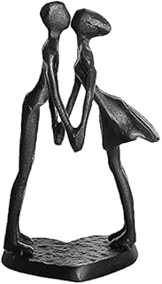 Affectionate Couple Art Iron Sculpture, Passionate Love Figurine Statue Romantic Metal Ornament Home & Office Decoration