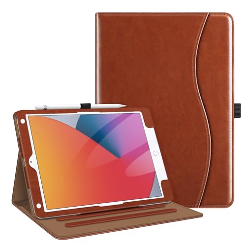 Fintie Case for iPad 9th / 8th / 7th Generation (2021/2020/2019) 10.2 Inch - [Corner Protection] Multi-Angle Viewing Stand Cover with Pocket & Pencil Holder, Auto Sleep Wake, Vintage Brown