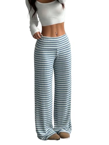 Womens Classic Casual Pants Striped Low Waist Pants, Casual For(Small)