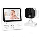 OBVHNUA Babyphone mit Kamera 720P IPS Video Babyphone ohne WLAN mit 2000mAh Akku Digitale Zoomfunktion Nachtsicht Temperatur-Alarm Zwei-Wege-Audio Schlaflieder VOX-Modus