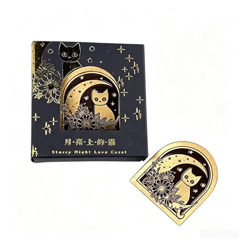 Pince décorative vintage chat et lune accessoire cheveux métal rétro