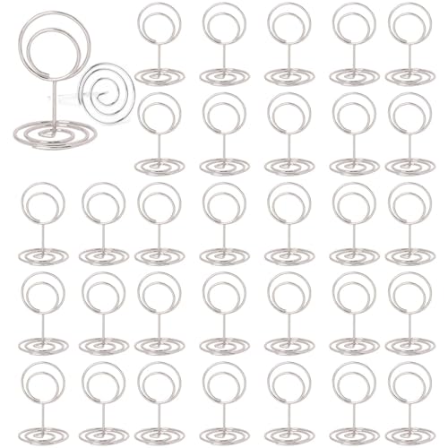 MisFun 30 Pièces Porte Nom Table, Porte Photo Pince, Porte Photo sur Pied, Porte Cartes de Table pour Mariages, Porte Numero de Table, pour Noël le Banquet...