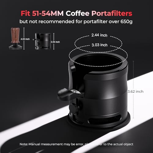 Image of IKAPE Newly Upgrade Espresso Tamper Portafilter Holder, Aluminum Alloy Espresso Portafilter Tamping Stand Base, Fit for 51MM to 54MM Espresso Portafilter