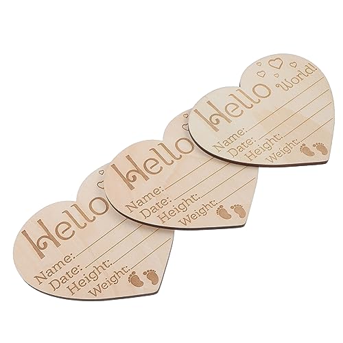 Beatifufu Baby Birth Announcement Sign 3pcs Heart Shape Newborn Signs Perfect Decorative Item for Nursery