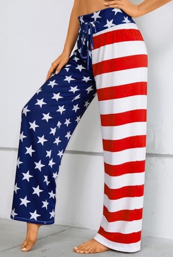 Image of Women Pajama Pants Comfy Lounge Wide Leg Casual Stretch Palazzo Drawstring Pj Bottoms Pants S-3XL