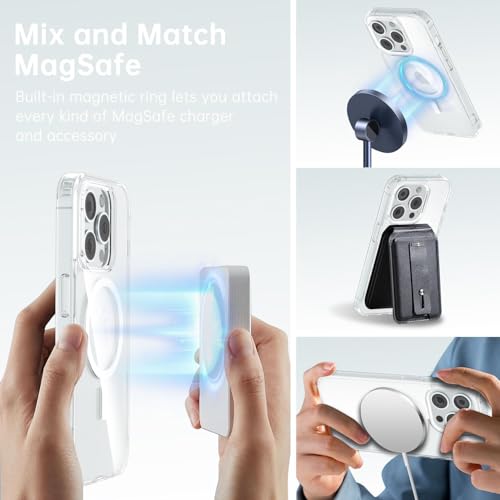 Image of iPhone 13 pro Transparent Case | Shockproof Bumper & Camera Protection | Magsafe Compatible | Sleek Hard Crystal Back Cover for iPhone 13 pro - Clear