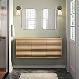 Modway Render 48" Double Sink Compatible (Not Included) Bathroom Vanity Cabinet in Oak