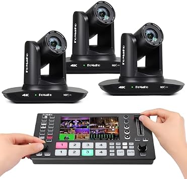 FoMaKo 4k 20x PTZ Camera HDMI AI Auto Tracking,for Church Services Worship Education,NDI 6 & NDI HX3 CertifiedK20UH x3+M3