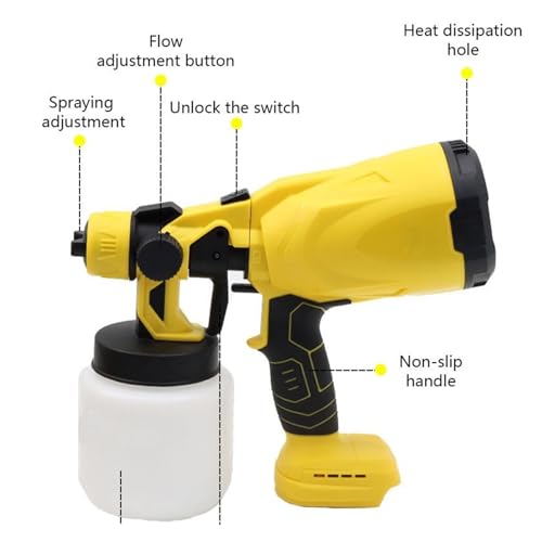 Pulverizador de pintura inalámbrico de 21V con batería de litio para carpintería casera 6