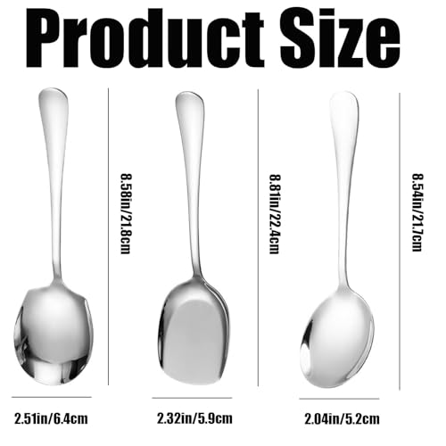 3 Pcs Serving Spoon Set, Serving Spoons Large Set, Communal Spoonutility Shovelsmall Serving Spoon, Buffet Serving Spoons, Suitable for Kitchen, Restaurant, Banquet, Etc, GYFCS03XXHUK - Image 3