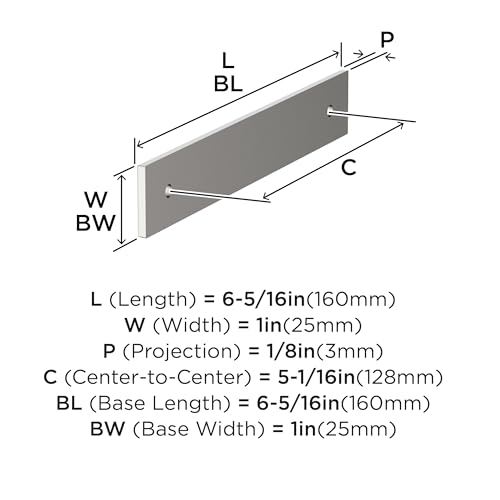 Amerock Ladera 5-1/16 inch (128mm) Center-to-Center Rectangle Polished Nickel Cabinet Pull Backplate, BP37763PN by Amerock - Image 5