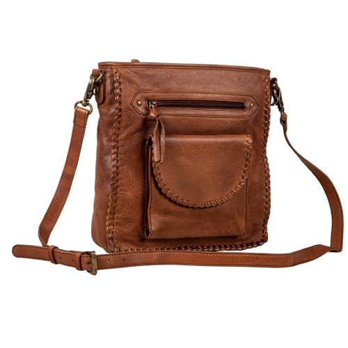 Myra Bag Women's Crossbody Purse - Santa Clara Canyon Stitched Leather Mini Purses for Women, Warm Bourbon Chocolate Shoulder Bag for Women, Travel Purses for Women, Mini Handbag2