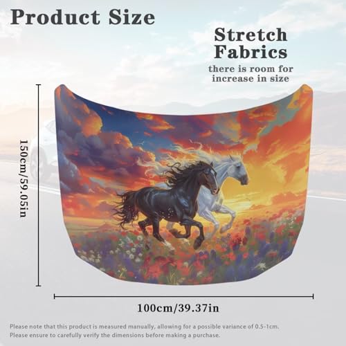 Image of Black Horse Hood Covers for Cars, an All-Weather Waterproof Car Cover with a Windshield Snow Cover for Cars, Trucks, and Vans