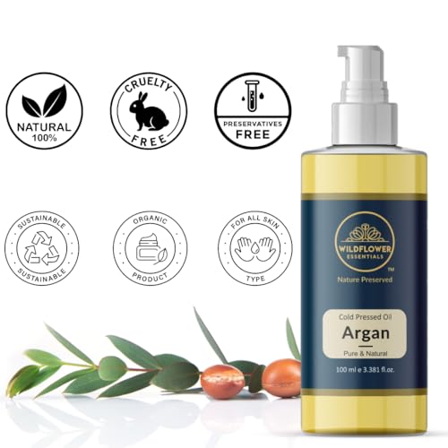 Image of Argan Oil Cold Pressed for Face, Hair, Skin, Nails Moisturising & Hyrdrating For All Skin & Hair Types 100% Pure & Natural 100 ml