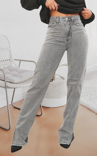 Women's Skinny Straight Leg Mid-High Waist Denim Jeans Casual Stretchy Denim Pants3