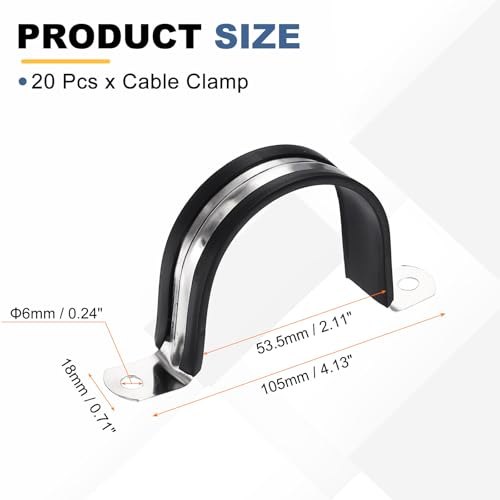 Abrazaderas M55 sourcing map de acero inoxidable 304 con plástico 20 uds 3