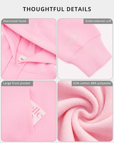 Stelle Women's Oversized Fleece Hoodie Printed Cuff Fall Sweatshirts - image 5