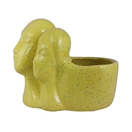 Image of Lasaki Couple Yellow Ceramic Pots for Indoor Plants, Planters, Flower, Pots, gamla, Outdoor, Balcony, Home, Garden, Office Decor, Succulent Pot(L - 16 X W - 10 X H - 14.5 cm)(Plants not Included)
