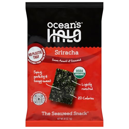 Ocean's Halo, Seaweed Snack Sriracha No Plastic Tray, 0.14 Ounce