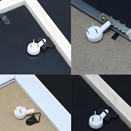 Image of 50PCS White Plastic Non Tracking Wall Hooks Plastic Hard Wall Hanger Picture Frame Hook for Hardware Fasteners