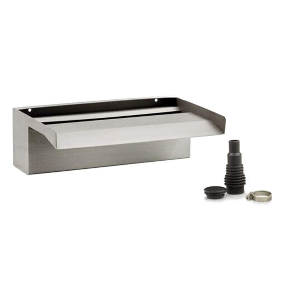 OASE 70771 Waterfall XL 30 - Wasserfall 30 cm breit in Edelstahl-Optik für Wasserspiele im Garten und Außenbereich, zur Montage an Mauern und Wänden für Teich, Pool, Brunnen, silber