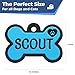 GoTags Silicone Dog Tags, Soundless Pet Tag, Personalized Silent Tag Engraved for Pets with Cute Custom Designs, for Dogs and Cats, (Bone, Blue)