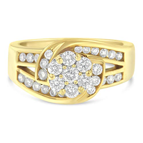 Original Classics 14K Yellow Gold Round Cut Diamond Fashion Ring (1 Cttw, H-I Color, SI2-I1 Clarity) - Size 7