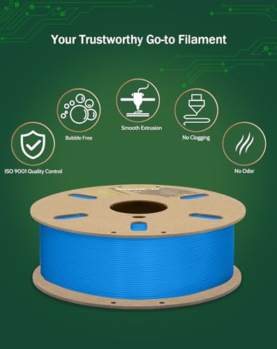 Image of DURAMIC 3D PLA Filament Basic for 3D Printer Neatly Wound Easy Printing | 3D Printing Filament 1.75mm, Dimensional Accuracy + /- 0.02 mm, Fit Most FDM 3D Printers 1KG PLA Blue