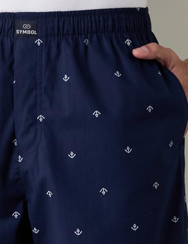Image of Amazon Brand - Symbol mens 100% Cotton Pyjama /Lounge Pants |Regular Fit | Printed | Available in Plus Sizes