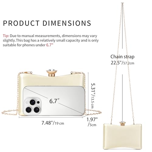 Image of RNIEGA Clutch Purses for Women, Evening Bag with Detachable Chain Ladies Sparkling Party Handbag Wedding Bags