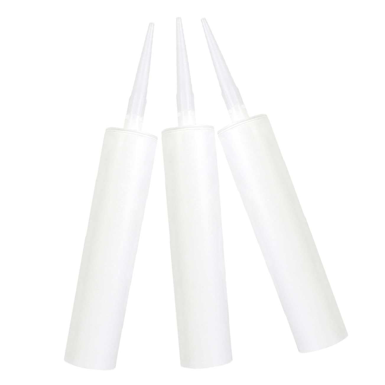Angoily 3 Pcs Empty Caulk Tubes Refillable Caulking Tubes Plasic Sealant Empty Caulking Nozzle for Cracks Tiles and Cracks Leaks Grout Tile Tool