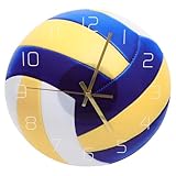 HEATSHAKING Orologio da Parete Pallavolo in Acrilico Silenzioso Grandi Numeri Arabi, Decorazione per Soggiorno Camera da Letto e Studio, Orologio Sospeso Muto Piedistallo Facile da Installare