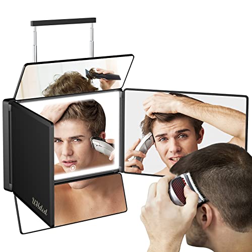 Espejo de maquillaje rectangular con luz LED