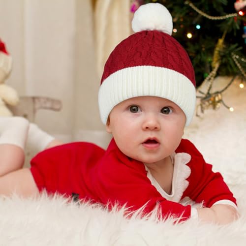 Century Star Baby Christmas Hat Knit Santa Hat Winter Baby Boy Girl Christmas Xmas Newborn Toddler Kids Christmas Beanie3