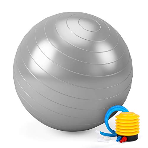 Switory Balón de Ejercicio Anti-explosión, Pelota de Pilates 55cm/65cm/75cm Fitness Yoga Pelota Estabilizador de Balón de Equilibrio Resistente con Bomba rápida para Core Force