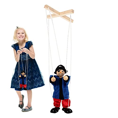 Marionetes Fantoches | madeira Marionette Clássico Puxe Brinquedo Fantoche Corda,Suprimentos diverti
