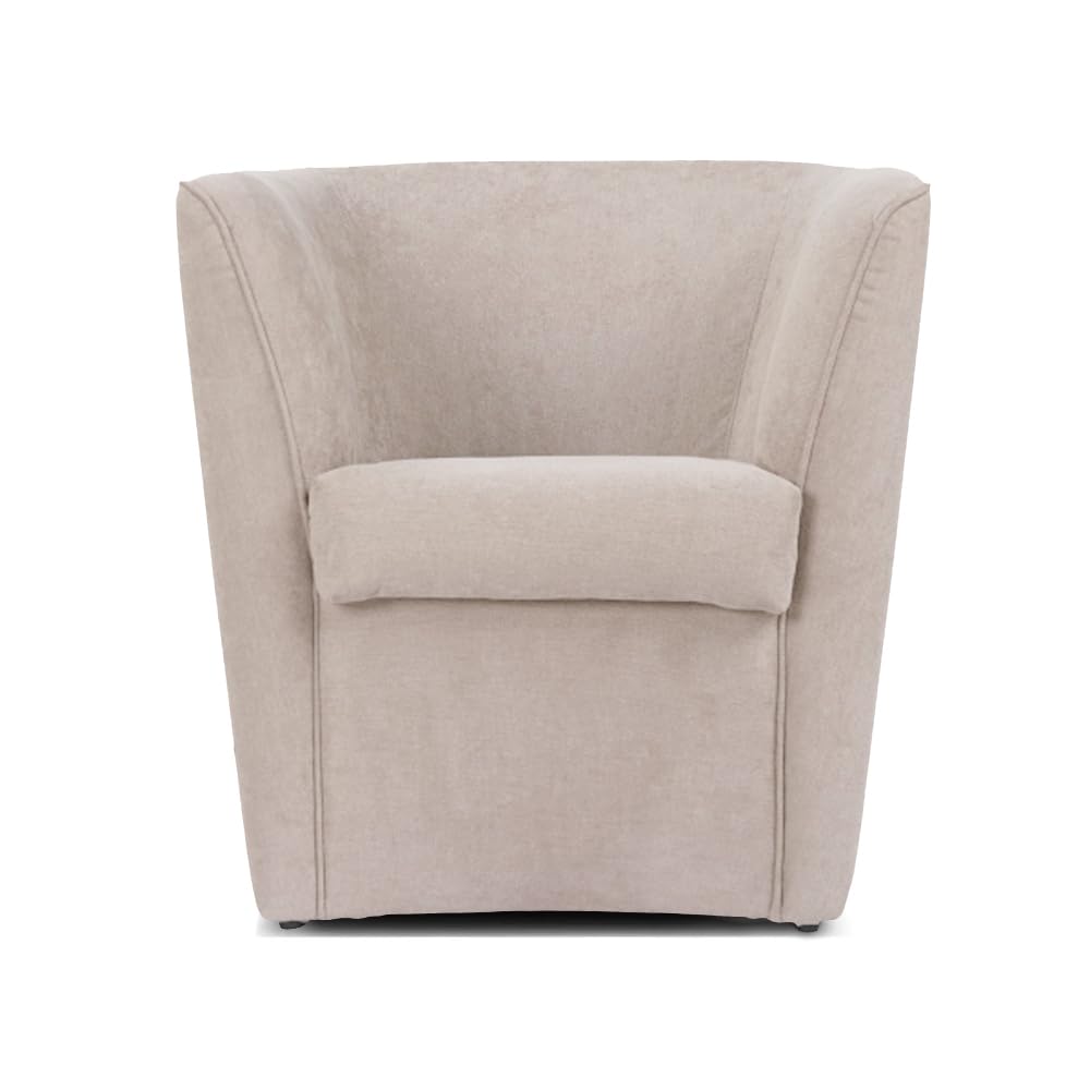 REDÒKASA Poltrona artigianale 100% MADE IN ITALY modello AZZURRA, imbottitura in poliuretano, rivestimento in tessuto idrorepellente, struttura robusta in legno (Beige)