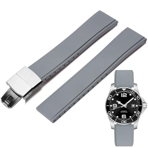 Niziruoup FKM Rubber Watch Straps Quick Release Deployment Clasp Cut to Size Fluororubber 19mm 20mm 21mm 22mm Universal Soft Durable FKM Rubber Watchbands Replacement Band Strap for Men Women