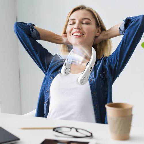 Ventilador de cuello sin aspas con 5 velocidades y carga USB 3