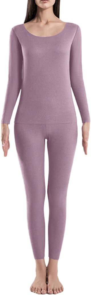 Winter Thermal Underwear For Women Long Johns With Long Underwear Set Cold Weather Pajamas Top & Bottom Set