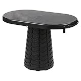 Taylor & Brown Draagbare opvouwbare telescopische campingtafel en kruk combo 2-in-1 dubbel gebruik als kruk of tafel, lichtgewicht inklapbaar voor picknick, barbecue, feest, strand, reizen