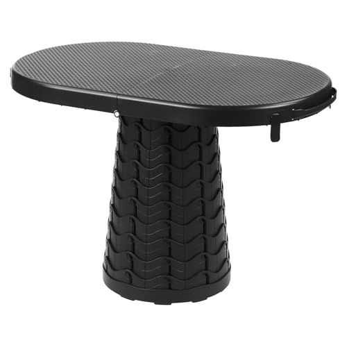 Taylor & Brown Portable Folding Telescopic Camping Table and Stool Combo 2-in-1 Dual Usage as Stool or Table, Lightweight Collapsible for Picnic BBQ Party Beach Travel