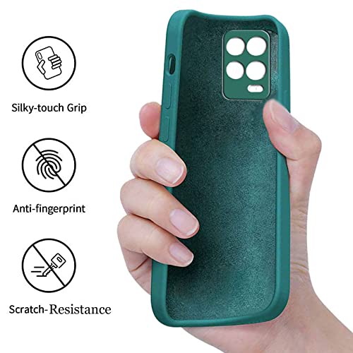 Image of A rtistque Liquid TPU Silicone Matte Shockproof Flexible with Camera Protection Soft Back Cover Case for Realme 8 - Dark Green