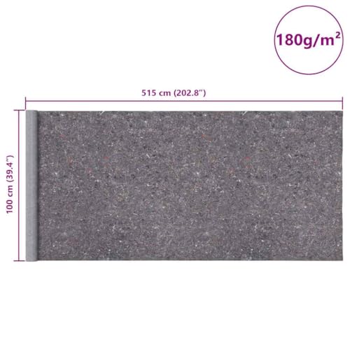 vidaXL Rutschfestes Malervlies 5 m 180 g/m&sup2; Grau, Schutzvlies, Vlies Anti-Rutsch, Bodenschutz Malervlies, Abdeckvlies, Malerabdeckvlies